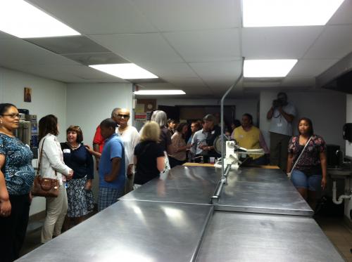 Entrepreneurs explore a kitchen space during Detroit Food Connect’s launch party July 25.