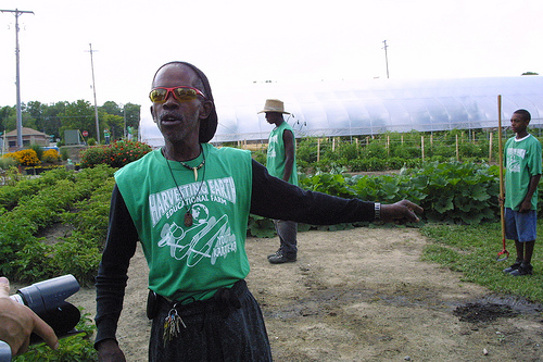 Jacky King at Harvesting Earth Farm in Flint.