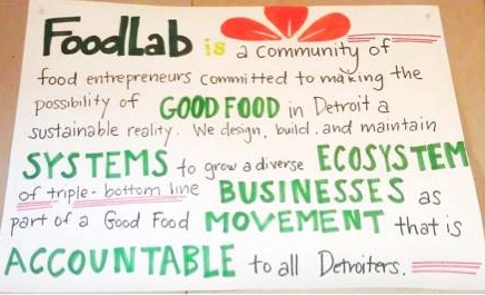 FoodLab’s principles and mission on paper.